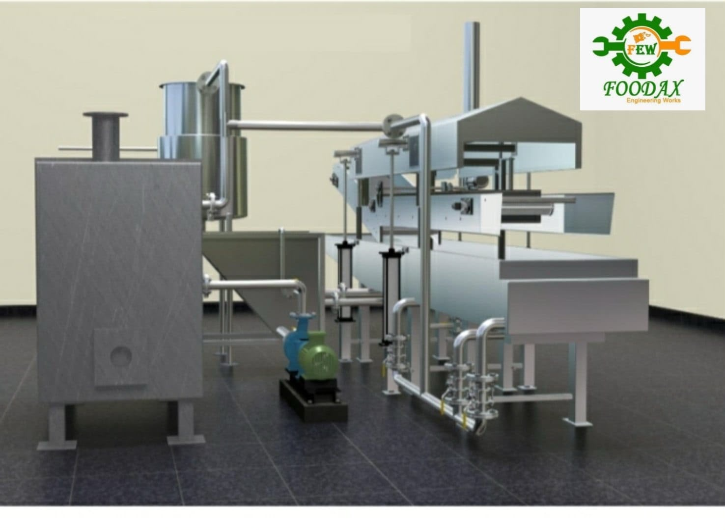 Continuous Fryer Machine manufactured by Foodax Engineering Works, Ghaziabad